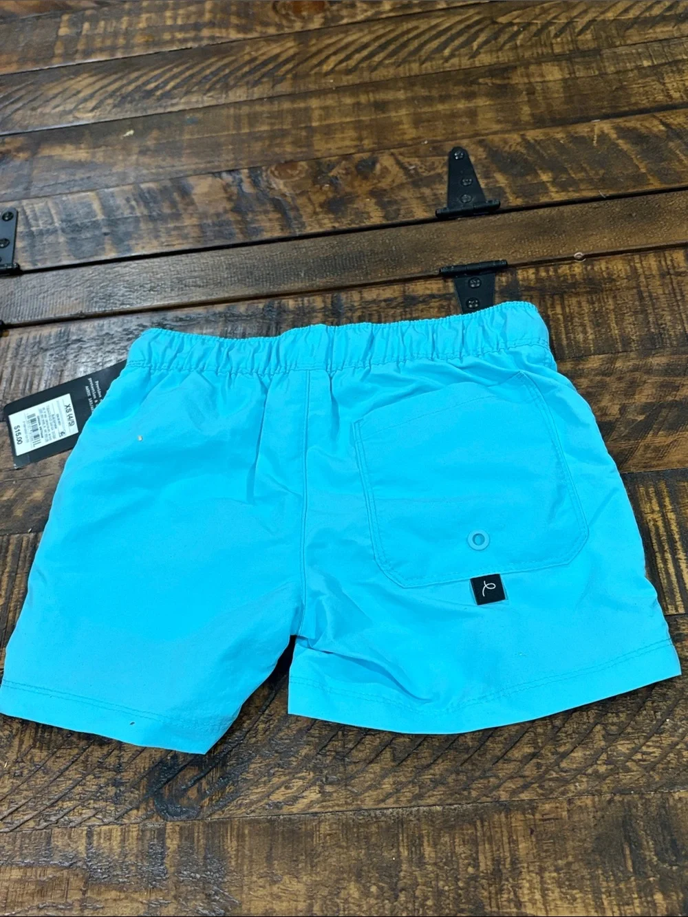 Swim Shorts with Waist Tie in blue turquoise color